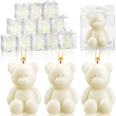Hoolerry 30 Pcs Mini Bear Candle Baby Shower Party Favor Gift, White by Hoolerry