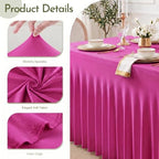 2Pack Spandex Tablecloth for 6FT Rectangle Tables,Table Skirt - Image 4