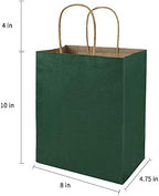 bagmad 100 Pack 8x4.75x10 Inch Medium Green Gift Paper Bags with Handles Bulk, Kraft Bags, Craft Grocery Shopping Retail Party Favors Wedding Business Sacks (Dark Green, 100pcs) - Image 3