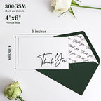 Goefun 144 Pack Thank You Cards with Envelopes Bulk Pack 4×6 Green - Image 3
