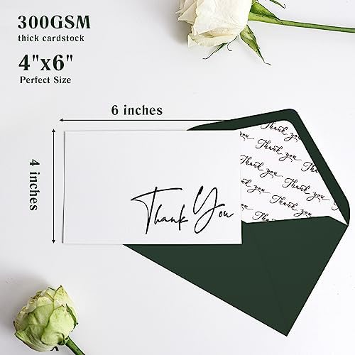 Goefun 144 Pack Thank You Cards with Envelopes Bulk Pack 4×6 Green - Image 3