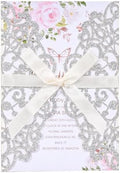 50Pcs Sliver Glitter Wedding Invitations with Envelopes and Rsvp Cards by Maffily