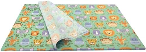 Jillson Roberts Printed Unfolded Gift Tissue 20" x 30", Jungle Animals (240 Sheets) - Image 2