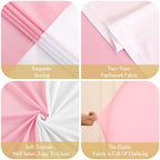 White and Pink Arch Backdrop Cover 7.2FT 6FT Wedding Arch Covers Set of 2 Spandex Fitted Fabric Backdrops Double-Color Arches Covers Stretchy Backdrop for Party Baby Shower Birthday Decoration - Image 6