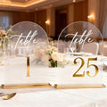 1-25 Arch Acrylic Wedding Table Numbers with Stands 5x8 Inch Signs by Ameilika