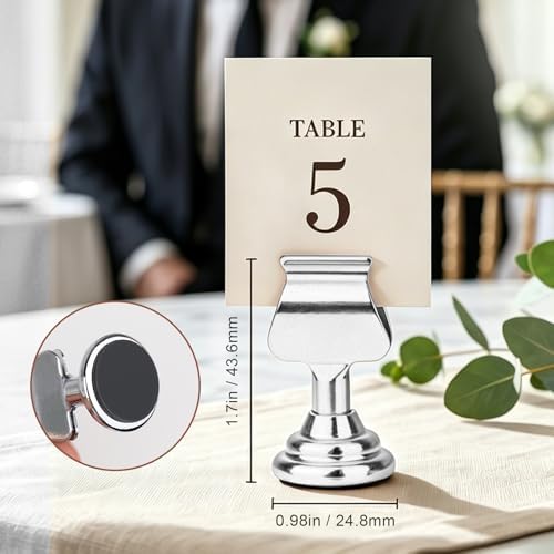 48 Pack Harp Clip Wedding Table Number Holders 1.7 inch Metal Place Card - Image 2