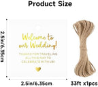 joycraft Wedding Tags, 50Pcs 2.5 in Gold Foil Thank You Tags with String (Pack of 4) - Image 2