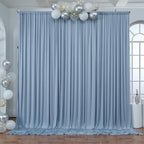 30ft x 10ft Wrinkle Free Dusty Blue Backdrop Curtain for Parties, 6 Panels 5x10ft Silky Polyester Backdrop Drapes Photo Back Drop Cloth for Wedding Birthday Baby Shower Photography Background - Image 5