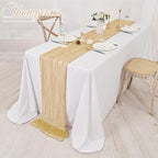Showgeous 16 Pack Beige Cheesecloth Table Runner 17 x 108 Inch - Image 6