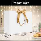EUSOAR White Thank You Gift Bags with Handles, 12pcs 16"x6"x12" Large Gift Bags, Shopping Wedding Party Favor Paper Bags Gift Treat Bags Bulk for Wedding Baby Shower Guests Bridal - Image 2