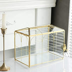 Glass Card Box with Slot, 10.2 inch Large Gold Clear Card Box for Wedding Receptions, Decorative Storage Box with Lock for Baby Shower, Birthday Party, Bridal Shower - Image 6