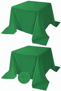 Fokitut 2 Pack Waterproof Square Tablecloth, 90x90 Inch, Stain Resistant and Wrinkle Polyester Table Cloth, Fabric Table Cover for Kitchen Dining, Wedding, Party, Holiday Dinner-Emerald by BalsaCircle