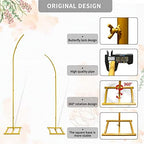 Metal Wedding Arch Stand,Set of 2 Gold Curved Top Arch Backdrop Stand Wedding Arches for Ceremony Birthday Anniversary Baby Shower Floral Stand Background Decoration (Gold,7.8FT & 6.7FT) - Image 4