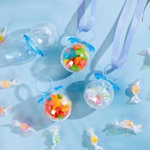 Nuenen 48 Pcs Baby Shower Favors, Mini Pacifier Candy Bottles 3.15", Blue - Image 6