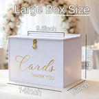 Extra Large Card Box with Lock & Slot, Big Wedding Card Holder - Image 6