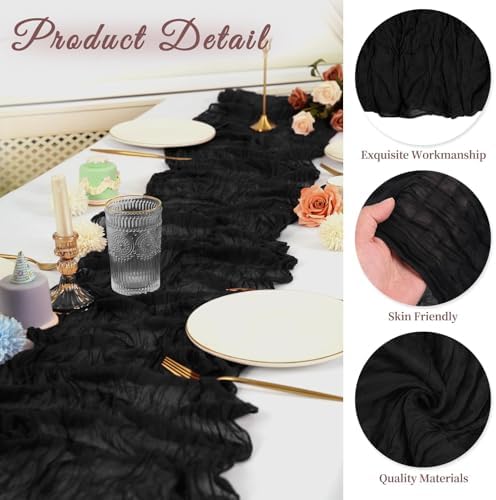 20 Pack Cheesecloth Table Runner 17 x 108 Inch, Black - Image 3