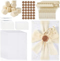 Wedding Invitation Wrap Kit, Pre-Folded Vellum Jackets for 5x7 Invitations with Wax Seal Stickers, Chiffon Ribbon, Dried Flowers & Pearl Stickers, DIY Invitation Accessories (Set of 100) by JIETING