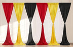 Graduation Backdrop Curtain 15ftx10ft - Red Yellow Black Satin Drapes - Image 4