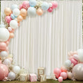 10ft x 10ft Ivory Backdrop Curtains for Parties Weddings, Wrinkle Free Silky Polyester Fabric Photo Backdrop Drapes, 2 Panels 5X 10 ft Cream Backfrounds Cloth for Birthday Baby Shower Photography by Nobed+HHT