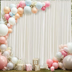 10ft x 9ft Ivory Backdrop Curtains for Parties Weddings, Wrinkle Free Silky Polyester Fabric Photo Backdrop Drapes, 2 Panels 5X 9 ft Cream Backgrounds Cloth for Birthday Baby Shower Photography - Image 5