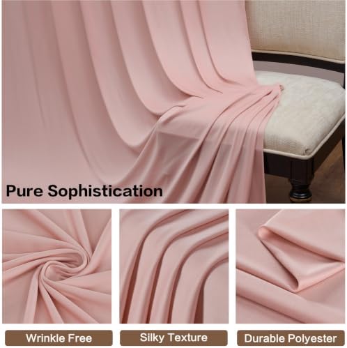 10ft×15ft Dusty Pink Backdrop Curtain for Wedding Parties - Image 5