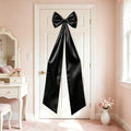 Large Black Bow Decor, Double Layer Satin 80x20 Inches by TERSUM