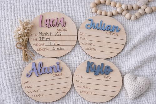 Baby Stats & Footprint Sign For Hospital, Newborn Announcement Sign For Hospital, Birth Announcement Sign Photo Prop, Laser Birth Footprint (Stat + Footprint Sign) - Image 4