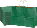 BLEWINDZ 70Pcs Large Paper Bags with Handles, 16x6x12 Inches Dark Green Paper Shopping Bag for Small Business, Large Kraft Gift Bags Bulk for Grocery Mechandise Retail by BLEWINDS