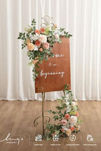 Ling's moment Welcome Sign Flowers, Wedding Floral Swag, Blush Garden Pink - Image 5