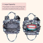 BabbleRoo Diaper Bag Backpack - Baby Essentials Travel Tote - Multi Function Water Resistant Diaper Bag, Travel Essentials Baby Bag with Changing Pad, Stroller Straps & Pacifier Case - Sea Animals - Image 3