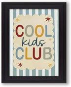 Vintage Framed 16x20 inch Trendy Preppy Blue Striped Wall Art Cool Kids Club Quotes Poster Modern Funny Toddler Canvas Prints for Kids Playroom Bedroom Wall Decor by Medpol