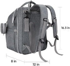 DERJUNSTAR Diaper Bag Backpack – Large Capacity Baby Diaper Bag with Changing Pad, Waterproof Travel Backpack for Boys & Girls, Multi-Function Baby Bag with USB Charging Port, Grey - Image 4