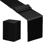 SiinvdaBZX 24 Pcs Black Satin Table Runner 12 x 108 inches Long by SiinvdaBZX