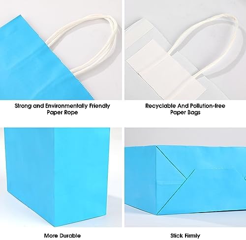 XPCARE 100Pcs Paper Gift Bags 6.3x3.15x8.66'' Kraft Paper Party Favor Bags - Image 5