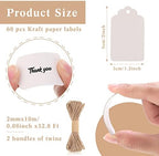 Eaasty 100 Pack Gable Boxes White Party Favors Boxes with Handles for Treat Candy Goodie Gift, Welcome Paper Food Container with Tag and Rope for Birthday Wedding Baby Shower, 6.2 x 3.5 x 3.5 Inches - Image 3