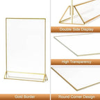 5X7 Gold Picture Frame Acrylic Sign Holder,Wedding Signs Table Numbers Menu Holders 6Pack - Image 6