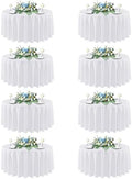 sancua White Round Tablecloth 108 Inch Fit 42-96 Inch Tables, 8 Pack by sancua