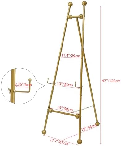 Heavy Duty Large Easel Stand for Mirror Display Wedding Sign(Gold 47'') - Image 5