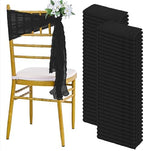 60 PCS Black Cheesecloth Chair Sashes, 16 x 70 inch Cheesecloth Sashes Rustic Chair Decorative Bows Designed ChairCover for Wedding Banquet Party Aisle Home Kitchen Decoration by Pesonlook