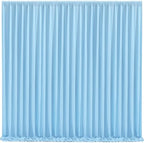 Blue Backdrop Curtains 6 Panels - Wrinkle-Free Light Blue Curtains Polyester Photography Drapes Photo Background for Baby Shower Birthday Party Decorations- 24 X10FT (Blue) by WishCare