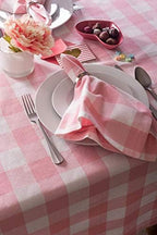 DII Buffalo Check Collection, Classic Farmhouse Tablecloth, 60 x 120, Pink & White - Image 5