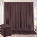 30ft×10ft Wrinkle Free Brown Backdrop Curtain for Parties, 6 Panels 5×10ft Soft Silky Polyester Umber Photo Backdrop Drapes for Teddy Bear Bee Birthday Party Baby Party Wedding Photography by ENJOYYOURPARTY