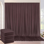 30ft×10ft Wrinkle Free Brown Backdrop Curtain for Parties, 6 Panels 5×10ft Soft Silky Polyester Umber Photo Backdrop Drapes for Teddy Bear Bee Birthday Party Baby Party Wedding Photography by ENJOYYOURPARTY