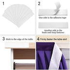 17ft Purple Table Skirt for Rectangle Tables Polyester Table Skirt Desk Skirts Ruffle Table Skirt Cloth for Birthday Party Banquet Purple Theme Party Wedding Bridal Shower Table Skirts - Image 3