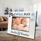 BELLA BUSTA- Personalize Baby First Year Memory Keepsake Picture Frame-Nursery Decor (1st Father's day (5x7 Horizontal)) - Image 2