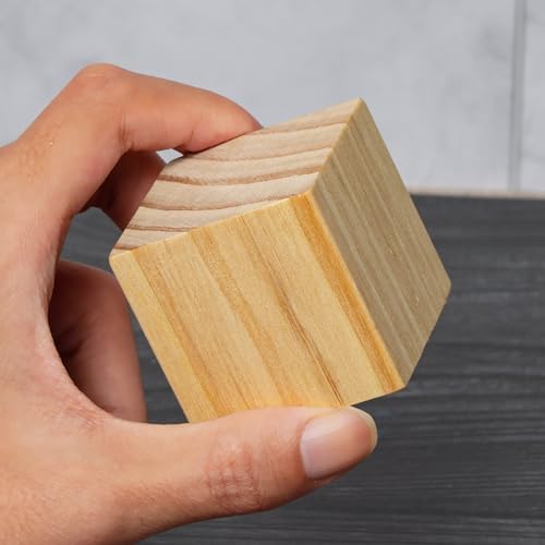 Ninekong 60 Pack Unfinished Wood Blocks 2 Inch - Solid Pine Wooden Cubes for Crafts, Sanded Smooth Natural Wood Squares for Painting, DIY Projects, Puzzle Making & Home Decor - Image 4