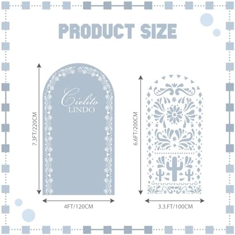 Mindsoft 2 Set Cielito Lindo Arch Cover 7.2ft 6.6ft, Mexican Dusty Blue - Image 2