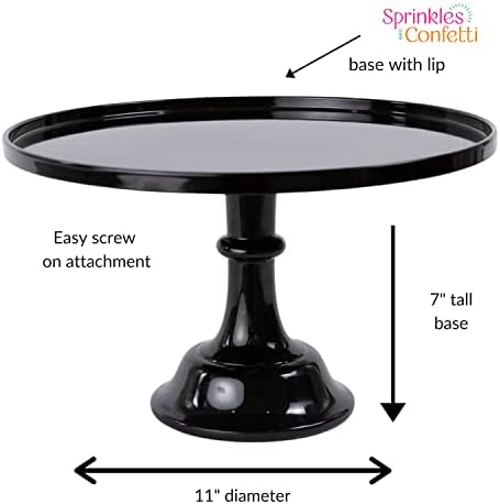 11-Inch Black Melamine Cake Stand Pedestal Reusable Dessert Cupcake Display - Image 3