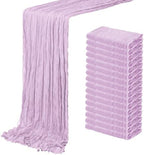 16 Pack Lavender Cheesecloth Table Runner 20 x 120 inch Gauze Table Runners 10 FT Long,Semi Sheer Boho Cheese Cloth Fabric Table Runner Bulk for Wedding,Party,Baby Shower,Bridal Shower Decoration by ACSUIT