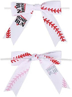 Meseey 30 Pcs Baseball Printed Ribbon Bows 3 Inch Twist Tie Crafts Small Bows for Gift Wrapping, Baby Shower,Wedding, Party Favors, Cake Pops,Treat Bags (Baseball) (Pack of 4) - Image 3
